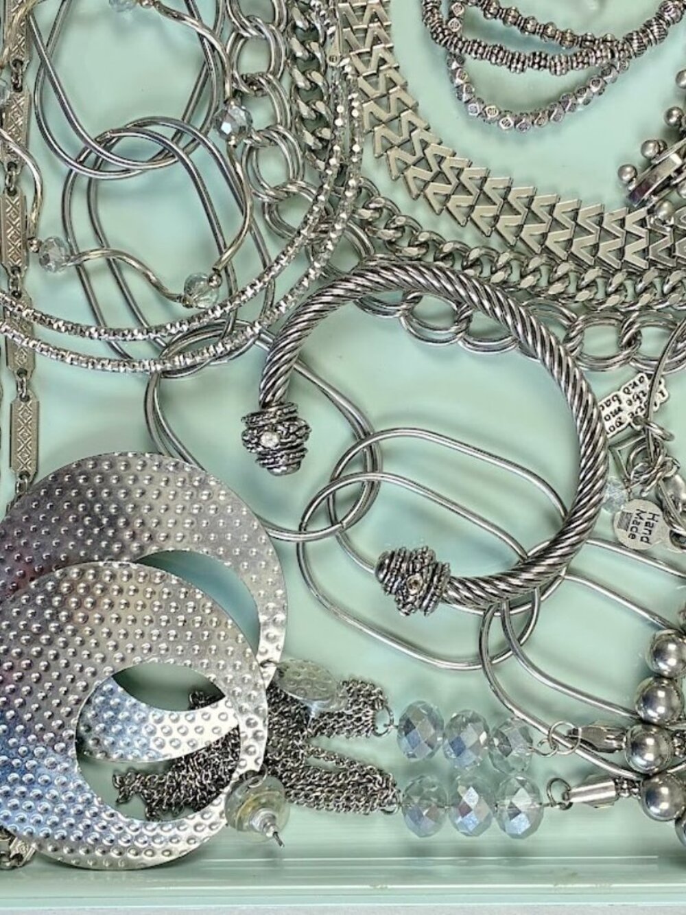 Jewelry Lot Silver Tone Wearable Costume Craft Gift Favor Prize 35 Pcs. Fun Mix - Picture 7 of 9